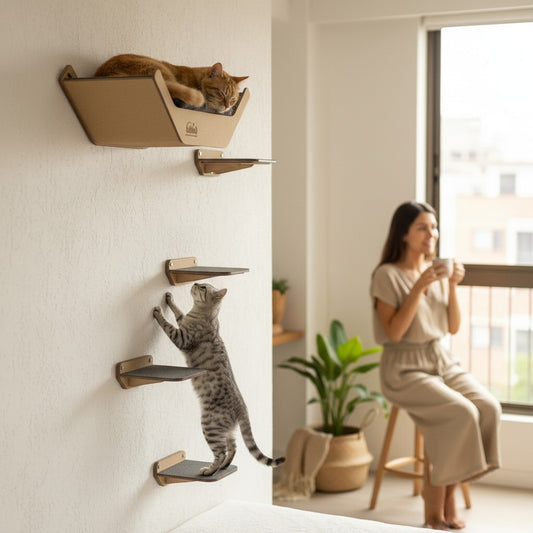 Gimnasio para Gatos de Pared COMBO A — Madera MDF Colombia