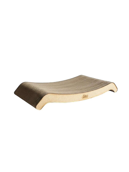 Gatitud Store brown corrugated cardboard cat scratcher lounger with curved design.