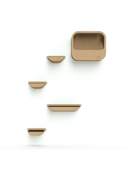 Gatitud Store modern tan cardboard cat shelves and condo set, wall-mounted, modular design for climbing and resting.