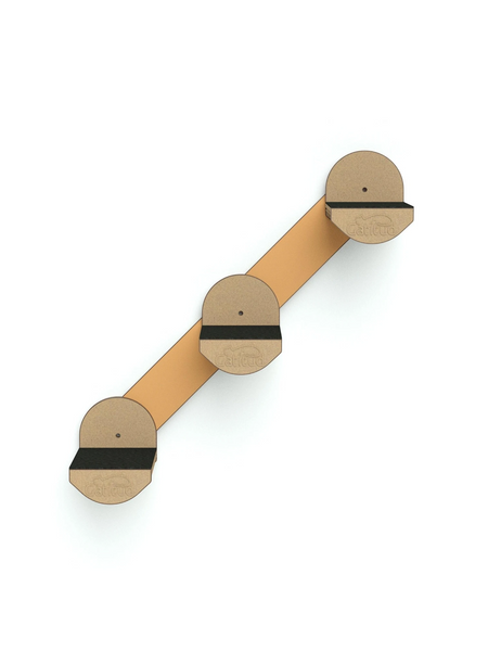 Gatitud Store wall-mounted cat shelves with natural wood finish and carpeted steps, tiered design.