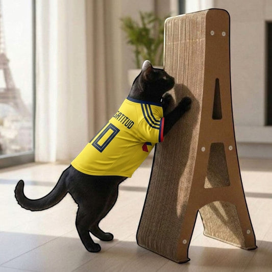 Gatitud Store Rascador Torre Eiffel de cartón corrugado para gatos, 70 cm de alto, diseño decorativo.
