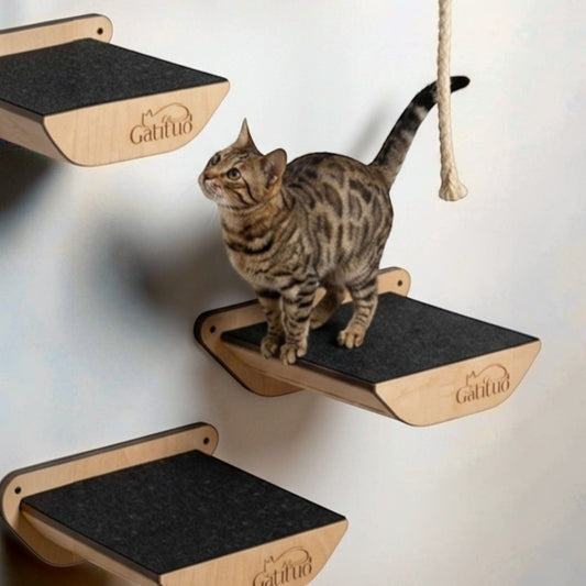 Peldáño Mediano Clásico — Accesorio Gimnasio para Gatos de Pared — Mdf | Gatitud Colombia