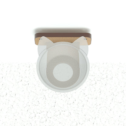 Comedero de Pared Individual para Gatos — Madera MDF CUENCO plastico Colombia