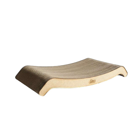 Gatitud Store brown corrugated cardboard cat scratcher lounger with curved design.