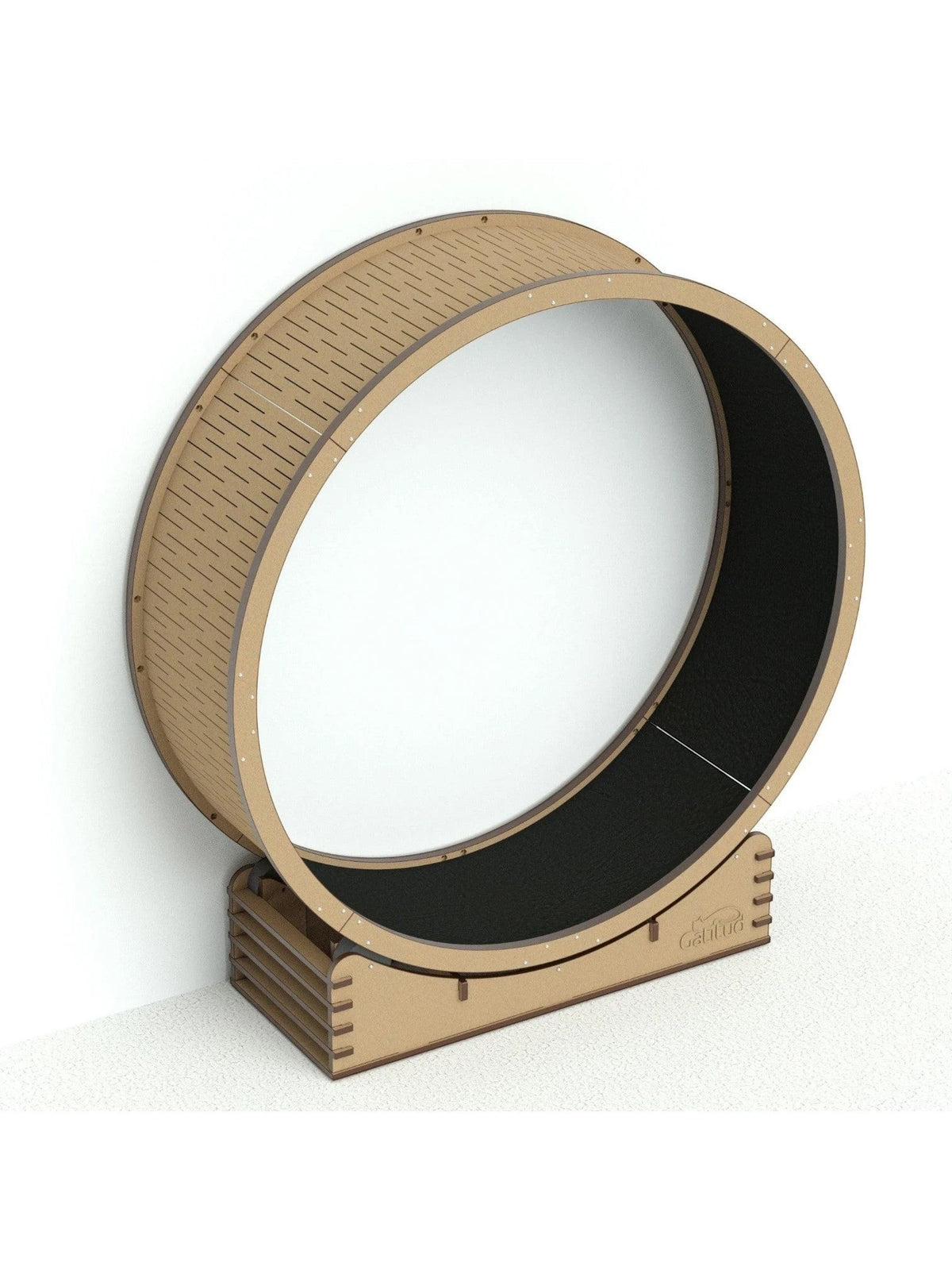 Gatitud Store reinforced cat exercise wheel, 100cm diameter, MDF construction with black anti-slip running surface.