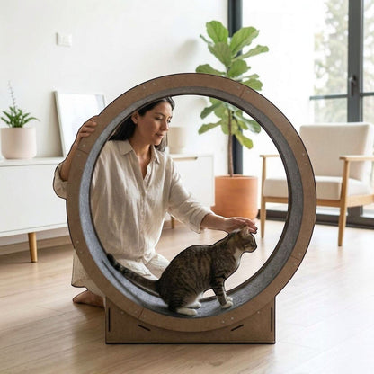 Rueda de Ejercicio para Gatos 80cm — Madera MDF Reforzada Colombia — Mdf | Gatitud Colombia