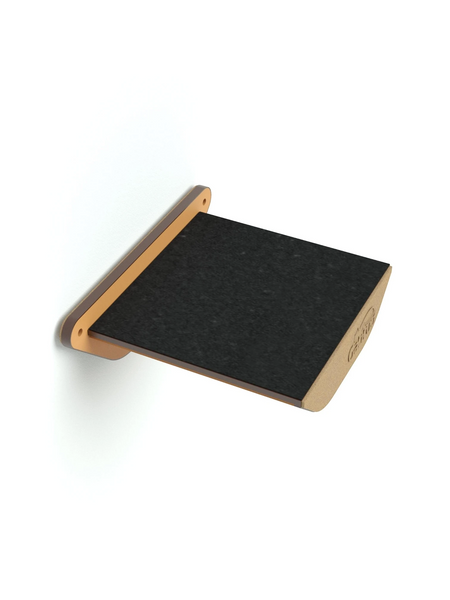 Gatitud Store wall-mounted cat perch with dark grey felt surface and natural wood frame.