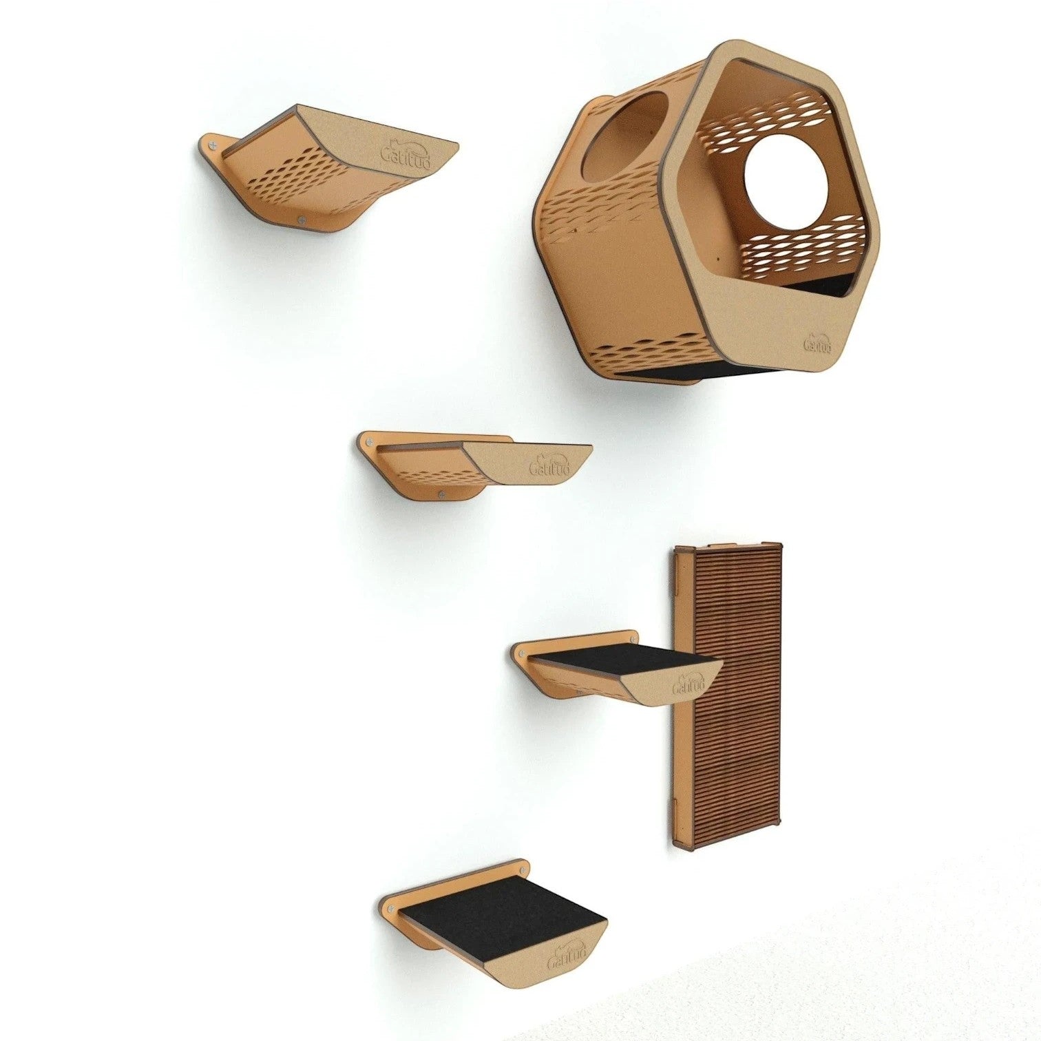 Gimnasio para Gatos de Pared COMBO A — Madera MDF Colombia — Repisa | Gatitud Colombia