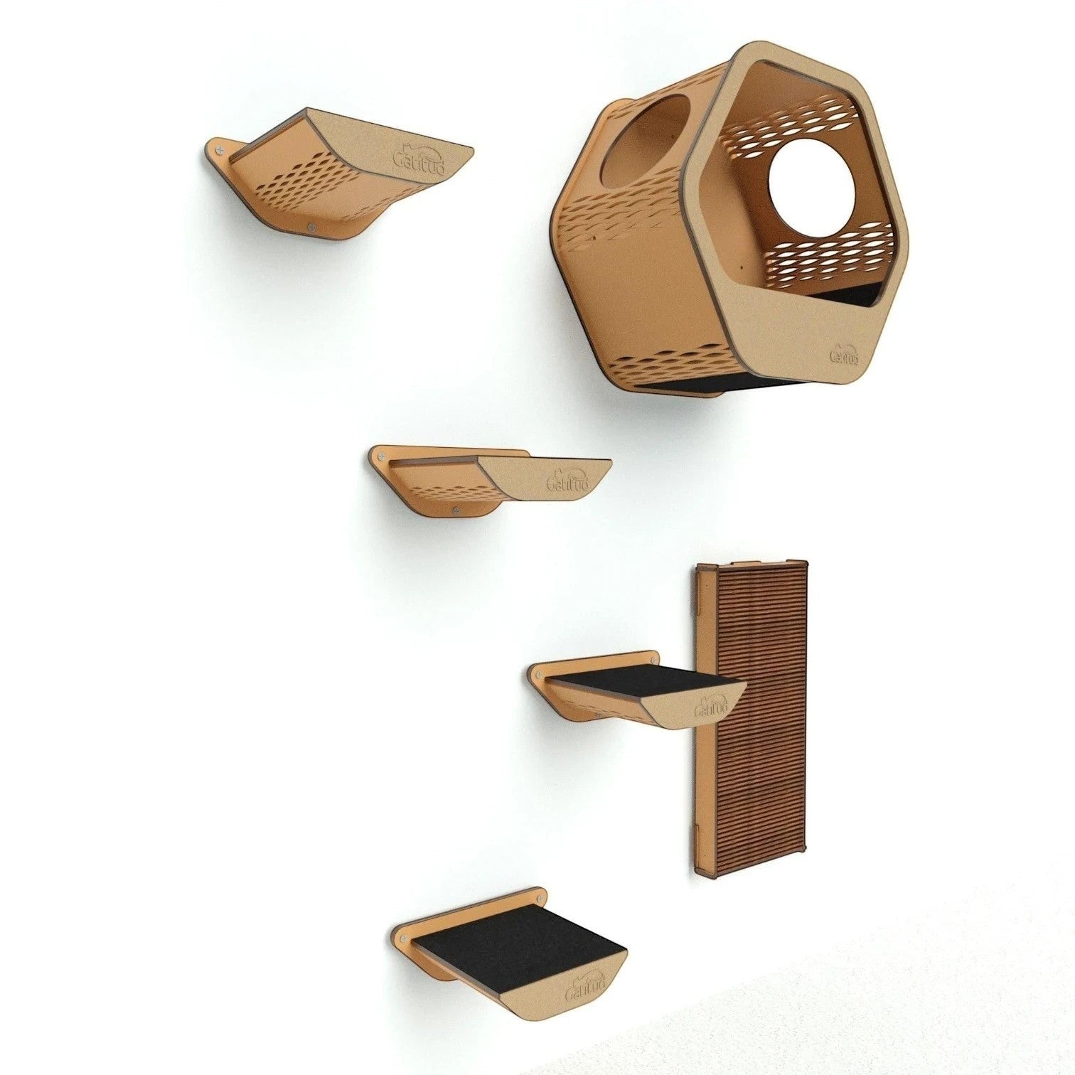 Gimnasio para Gatos de Pared COMBO A — Madera MDF Colombia — Repisa | Gatitud Colombia
