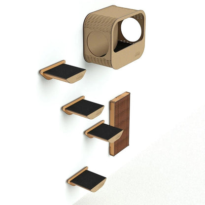 Gimnasio para Gatos de Pared COMBO A — Madera MDF Colombia — Incluye herraje e instrucciones | Gatitud Colombia
