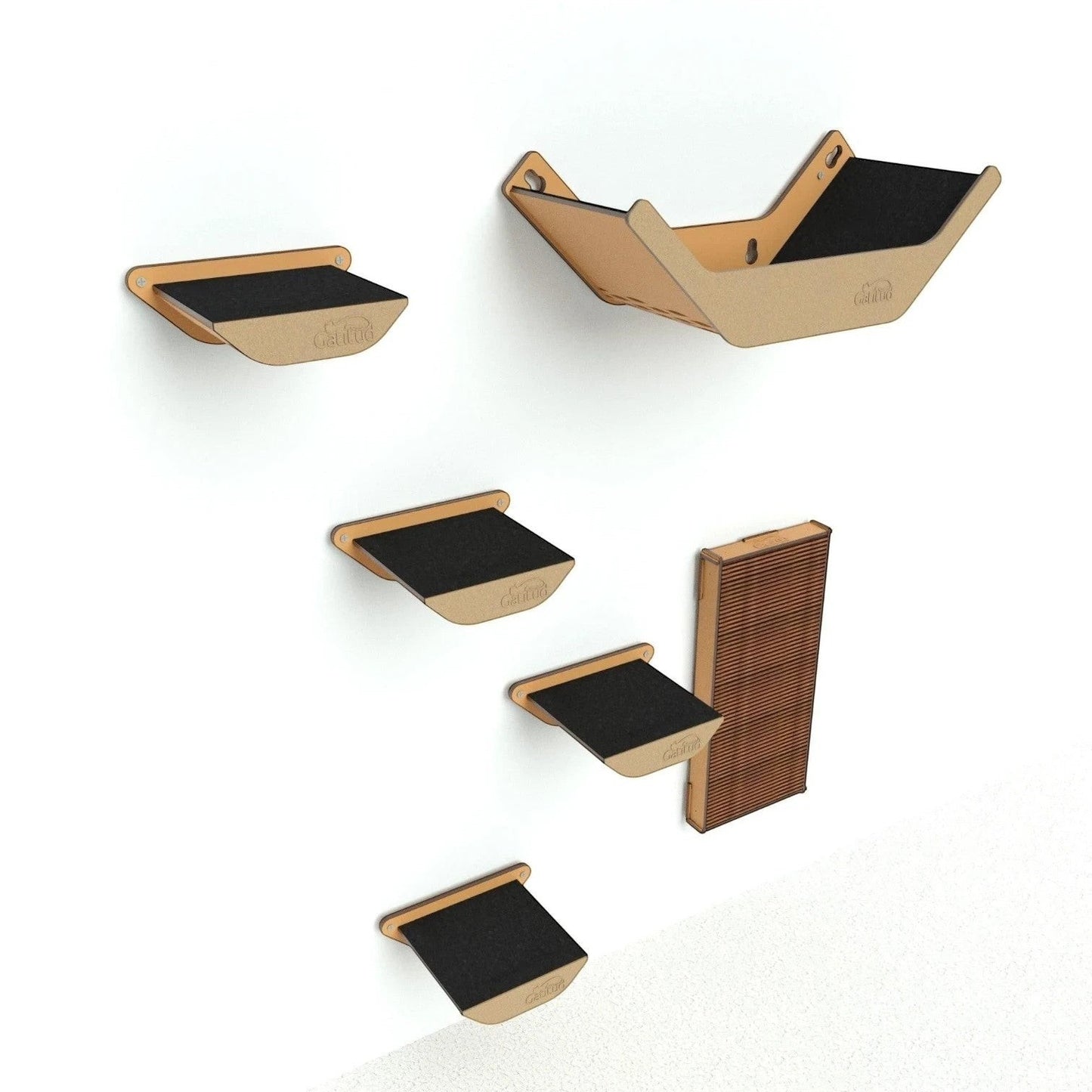 Gimnasio para Gatos de Pared COMBO A — Madera MDF Colombia — Madera mdf | Gatitud Colombia