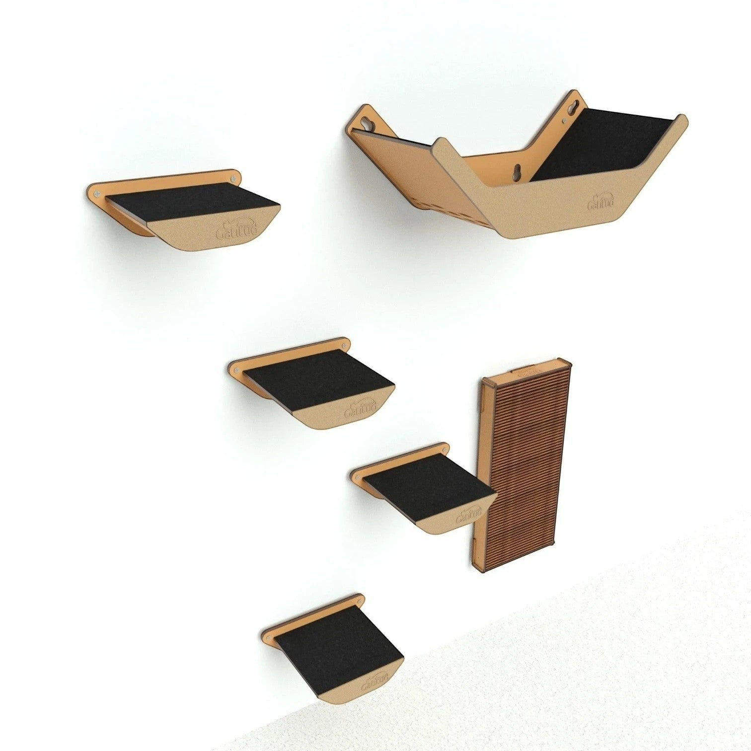 Gimnasio para Gatos de Pared COMBO A — Madera MDF Colombia — Madera mdf | Gatitud Colombia