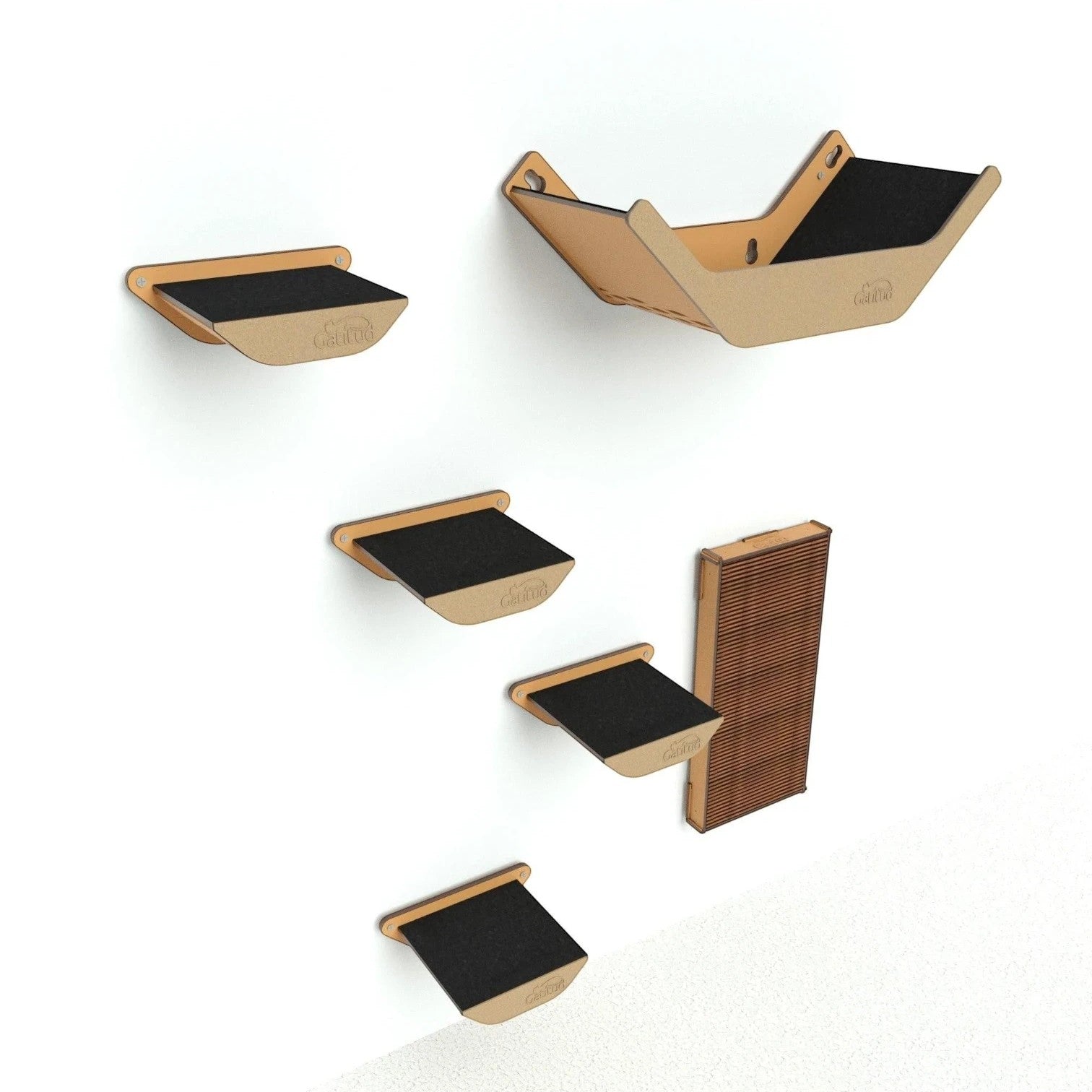 Gimnasio para Gatos de Pared COMBO A — Madera MDF Colombia — Madera mdf | Gatitud Colombia