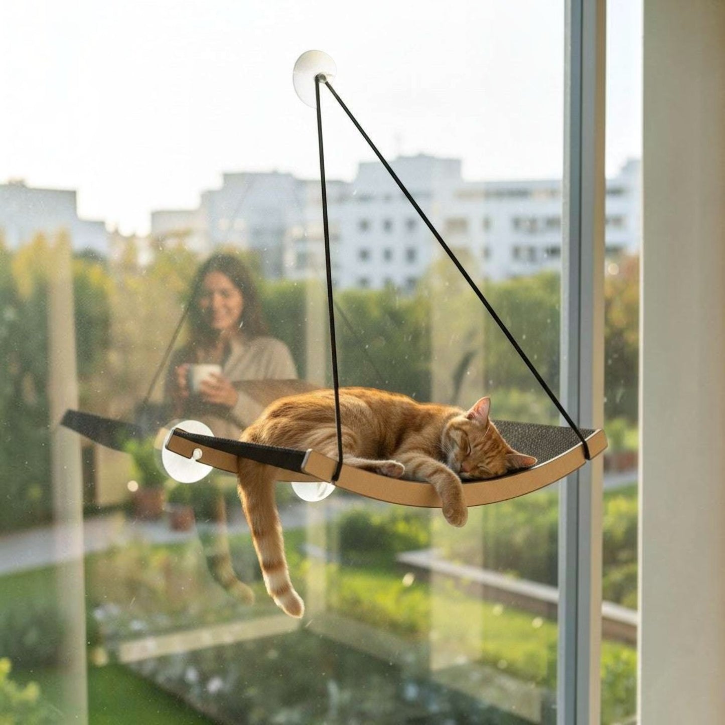Cama Hamaca Mediana para Gatos — Fijación a Ventana Vidrio — Fijación a vidrio | Gatitud Colombia