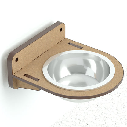 Comedero de pared individual para gatos Gatitud Store de madera MDF con plato metálico ergonómico