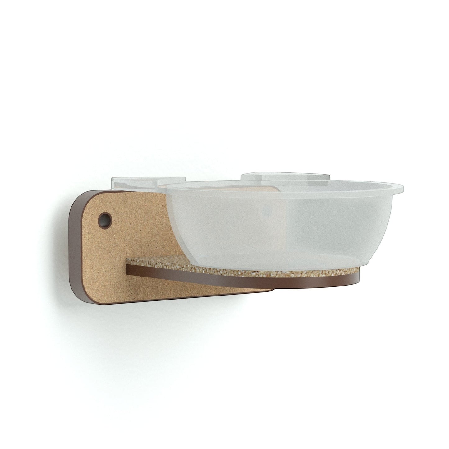 Comedero de pared Gatitud Store para gatos, fabricado en madera MDF con cuenco plástico ergonómico incluido.