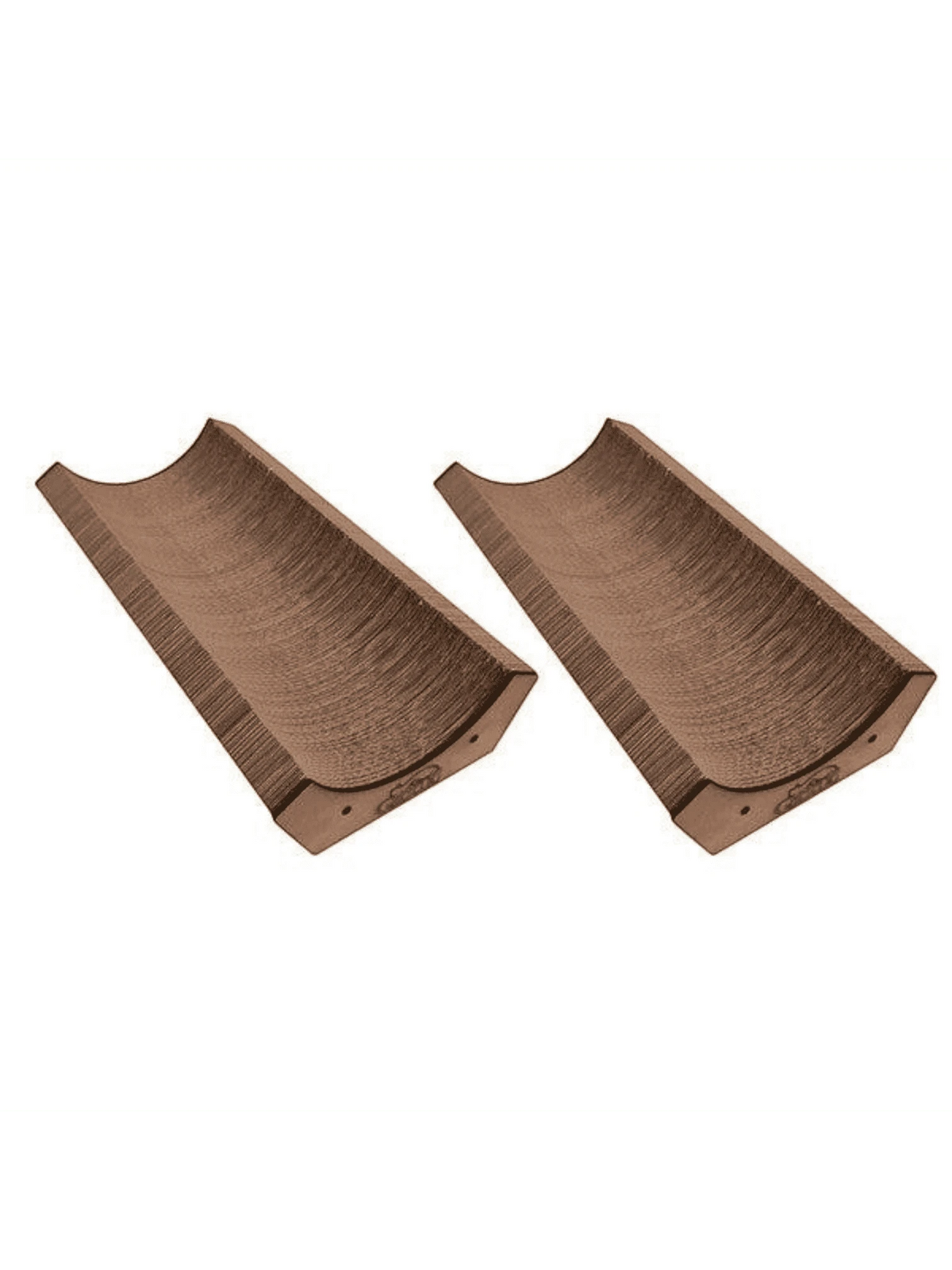 Gatitud Store brown corrugated cardboard curved cat scratching lounge, two units shown.