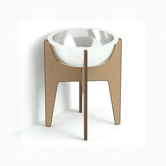 Comedero Elevado ROCKET Individual para Gatos — Madera Ecológica — Madera | Gatitud Colombia