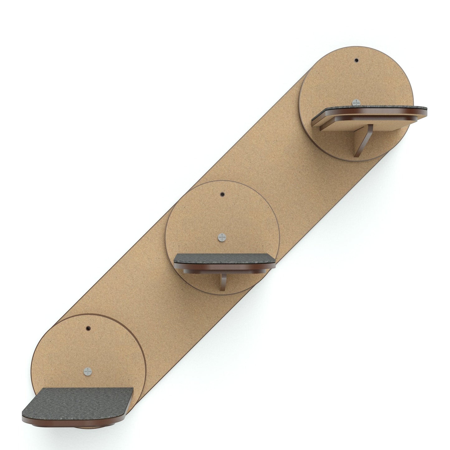 Escalera de pared Gatitud Store para gatos con tres peldaños integrados de madera MDF en acabado natural
