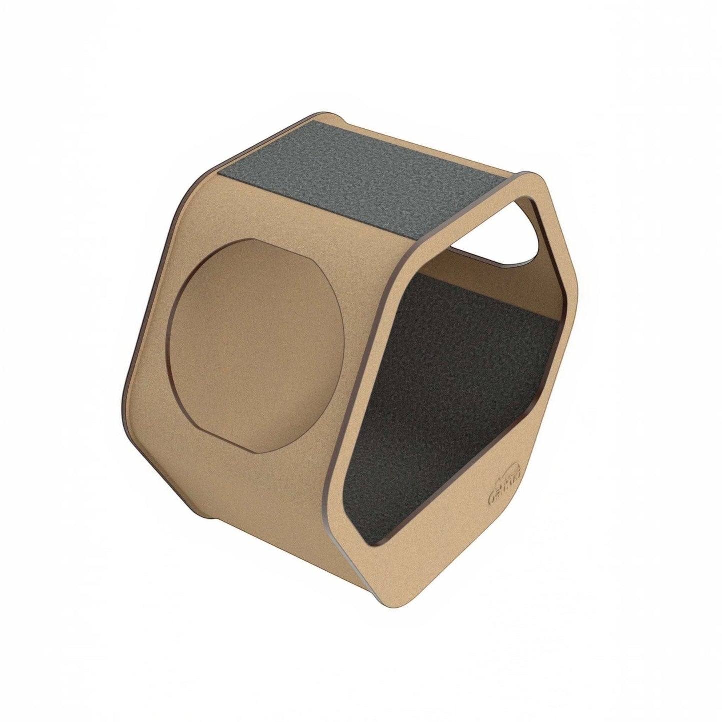 Cueva A Hexagonal para Gatos — Fijación a Pared Madera MDF — Madera | Gatitud Colombia