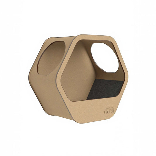 Cueva A Hexagonal para Gatos — Fijación a Pared Madera MDF — Madera mdf | Gatitud Colombia