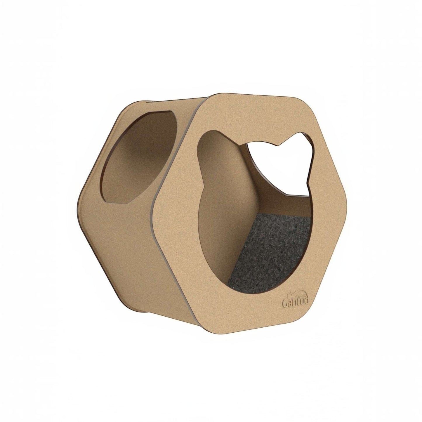 Cueva A Hexagonal para Gatos — Fijación a Pared Madera MDF — Cama | Gatitud Colombia