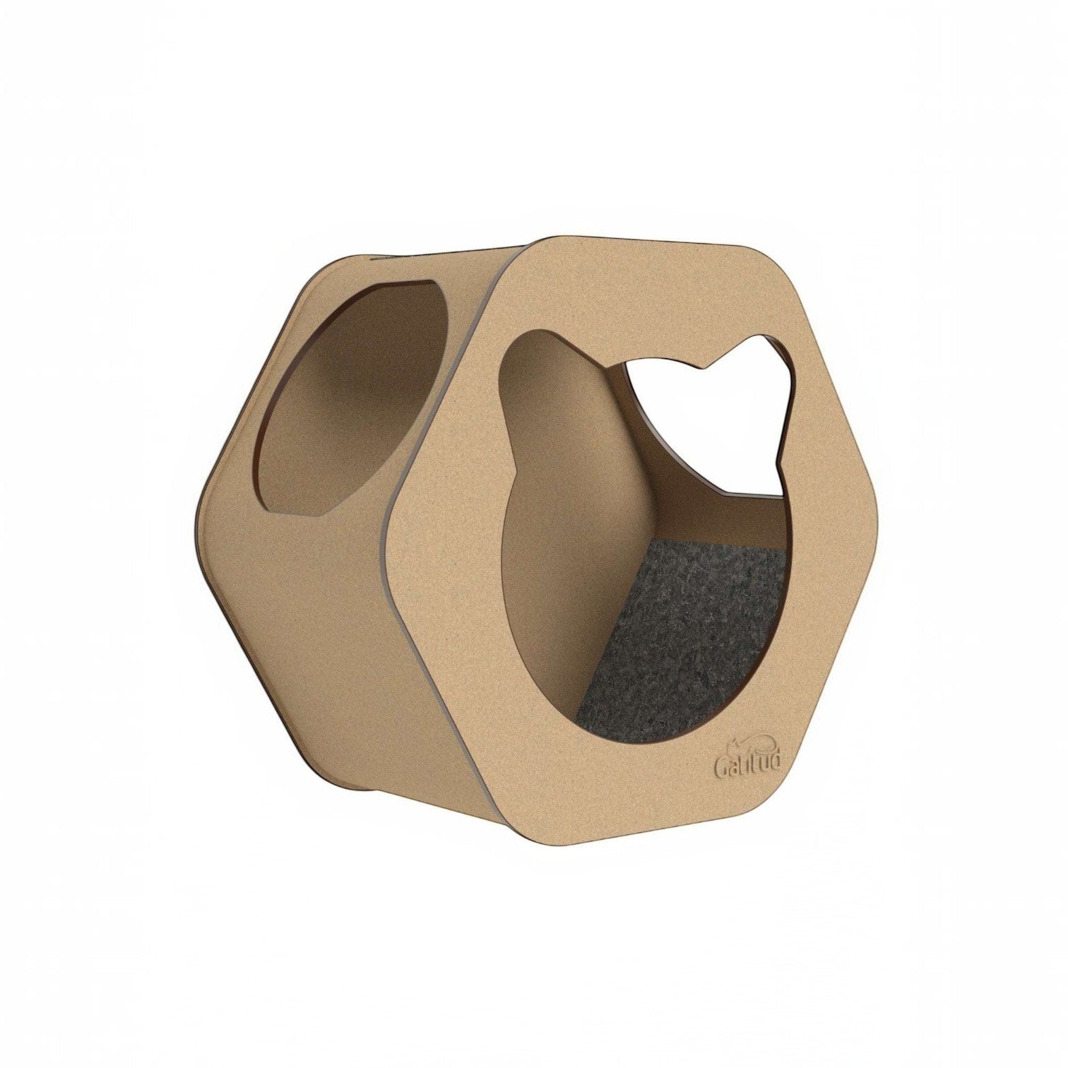 Cueva A Hexagonal para Gatos — Fijación a Pared Madera MDF — Cama | Gatitud Colombia