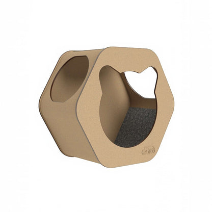 Cueva A Hexagonal para Gatos — Fijación a Pared Madera MDF — Cama | Gatitud Colombia