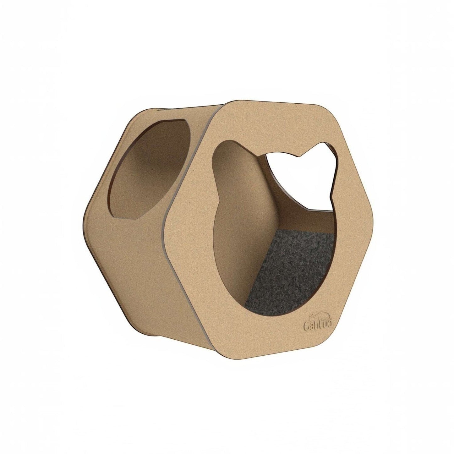 Cueva A Hexagonal para Gatos — Fijación a Pared Madera MDF — Cama | Gatitud Colombia