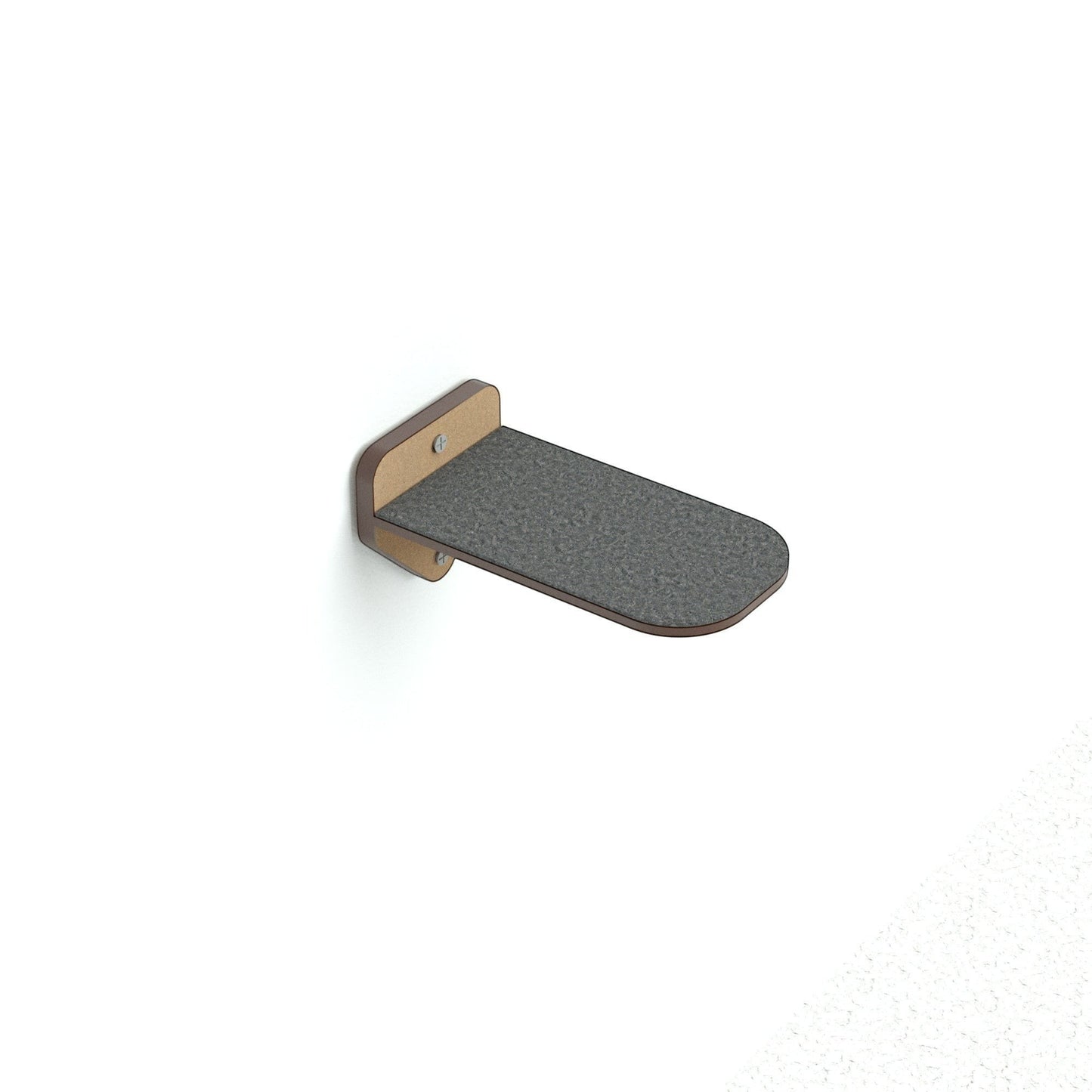 Peldaño pequeño de pared Gatitud Store para gatos, fabricado en madera MDF con superficie antideslizante gris.