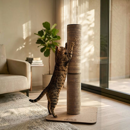 Rascador TORRE Un Cuerpo Redonda para Gatos — Cartón Corrugado — Cartón | Gatitud Colombia