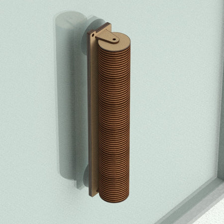 Gatitud Store vertical cat scratching post made of corrugated cardboard, cylindrical design, 50cm high, wall-mounted.