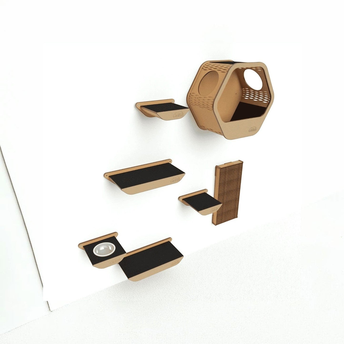 Gimnasio para Gatos de Pared COMBO B — Madera MDF Colombia — Repisa | Gatitud Colombia