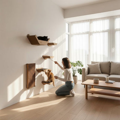 Gimnasio para Gatos de Pared COMBO A — Madera MDF Colombia — Mdf | Gatitud Colombia