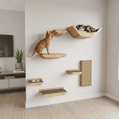 Gimnasio para Gatos de Pared COMBO B — Madera MDF Colombia — Madera | Gatitud Colombia