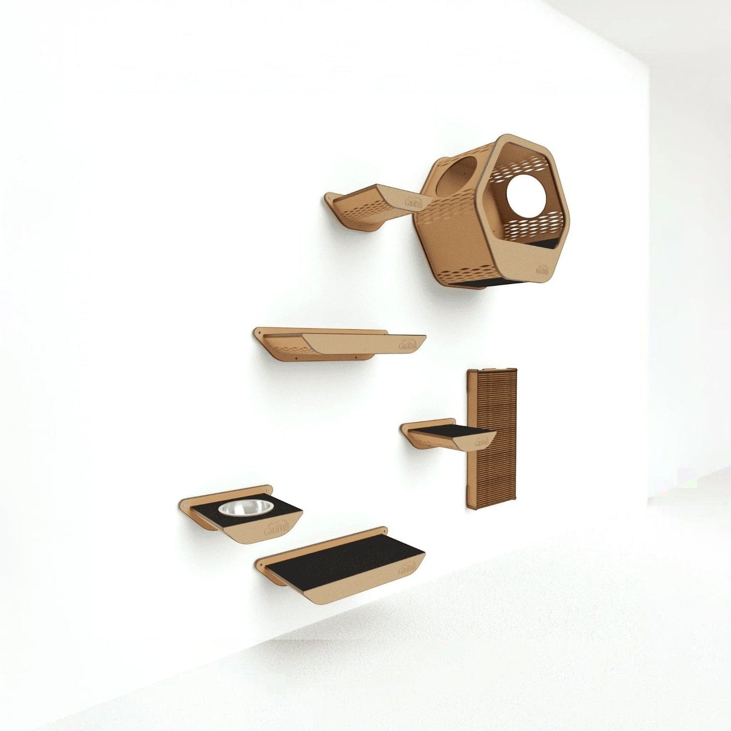 Gimnasio para Gatos de Pared COMBO B — Madera MDF Colombia — Resistente | Gatitud Colombia