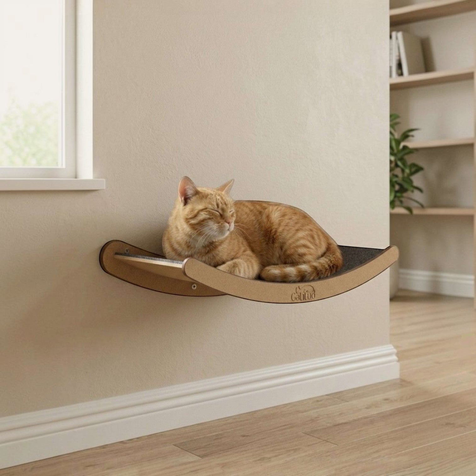 Cama LUNA Mediana para Gatos — Repisa de Pared Madera MDF — Mdf | Gatitud Colombia