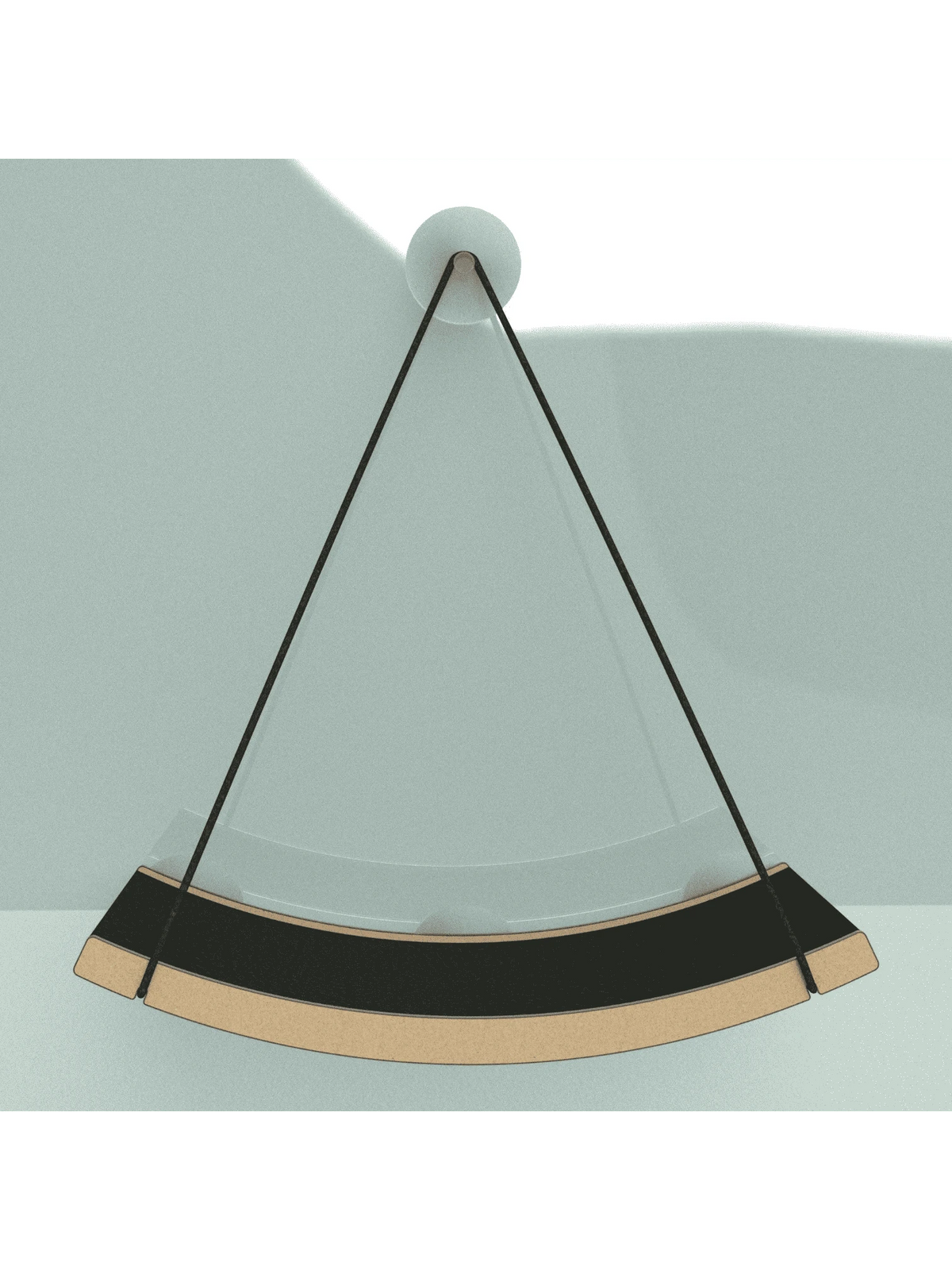 Gatitud Store window mounted cat hammock, black and tan, curved design with suction cup mount.