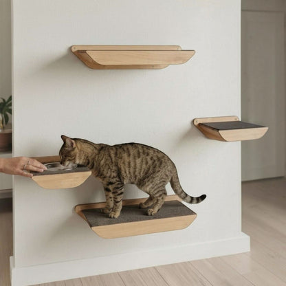 Comedero de Pared Individual para Gatos — Madera MDF Colombia — Mdf | Gatitud Colombia