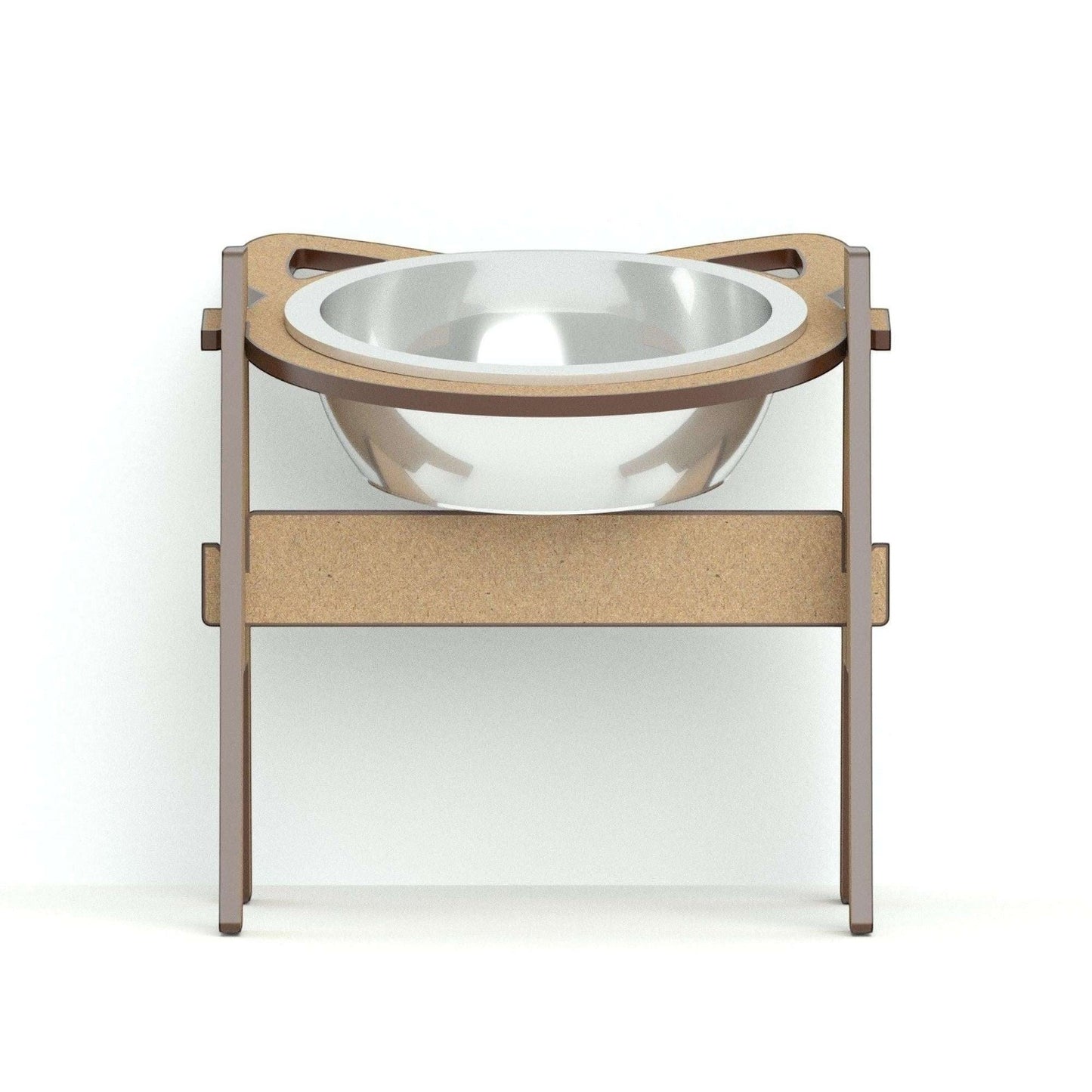 Comedero Elevado Individual para Gatos — Madera MDF Colombia — Madera | Gatitud Colombia