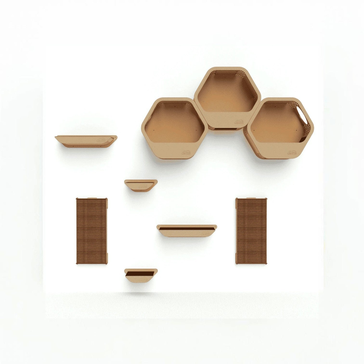 Gimnasio para Gatos de Pared COMBO C — Set Completo Madera MDF — Resistente | Gatitud Colombia
