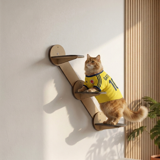 Escalera de Muro para Gatos — Accesorio Gimnasio de Pared Madera MDF
